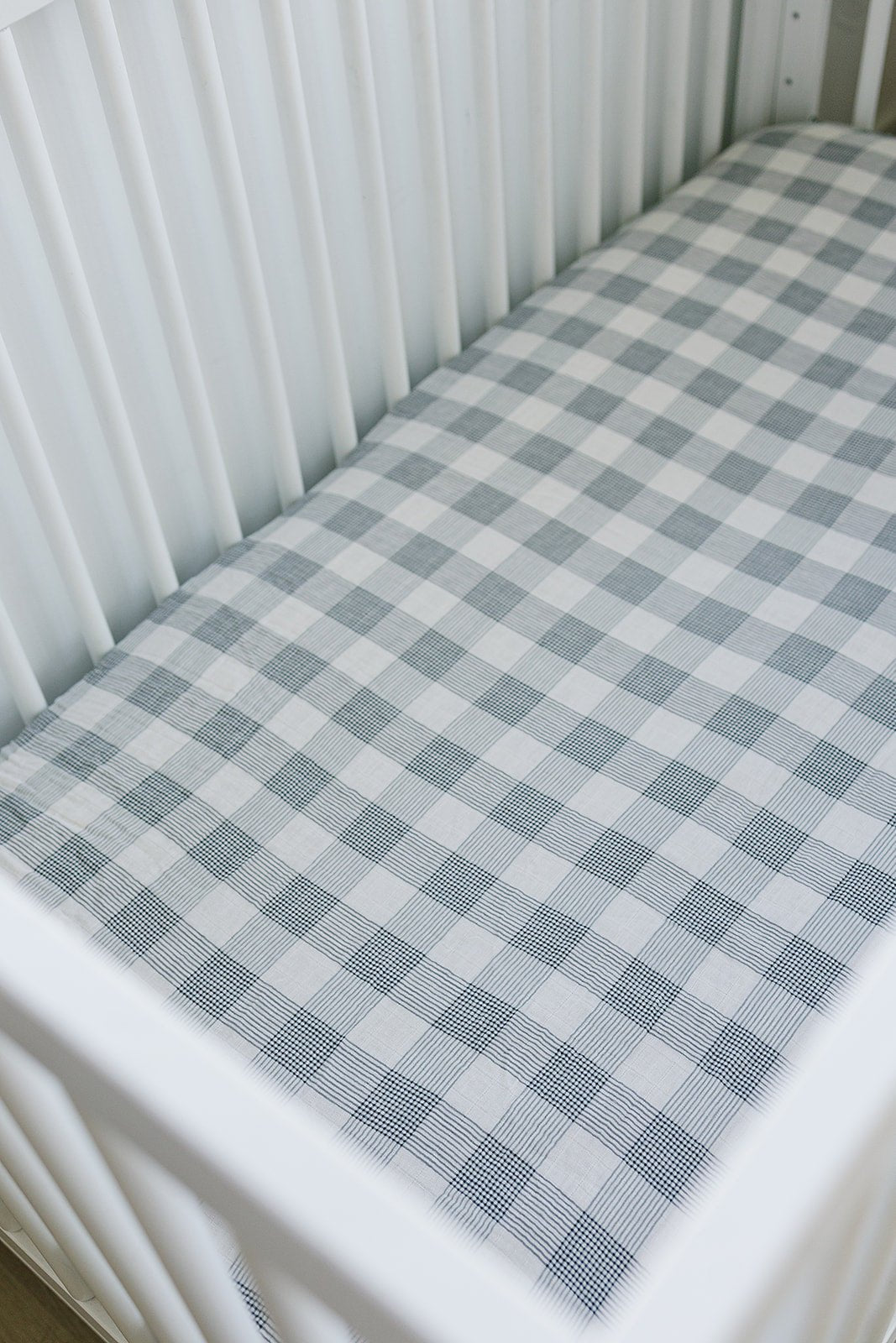 Mebie Baby Coastal Plaid Muslin Crib Sheet Mebie Baby Soft Breathable Nursery - 