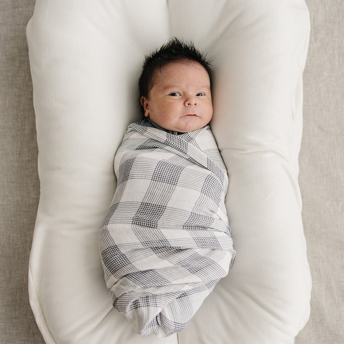 Mebie Baby Coastal Plaid Muslin Swaddle Blanket 100 Percent Cotton For Baby - 