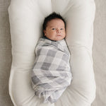 Mebie Baby Coastal Plaid Muslin Swaddle Blanket 100 Percent Cotton For Baby - 