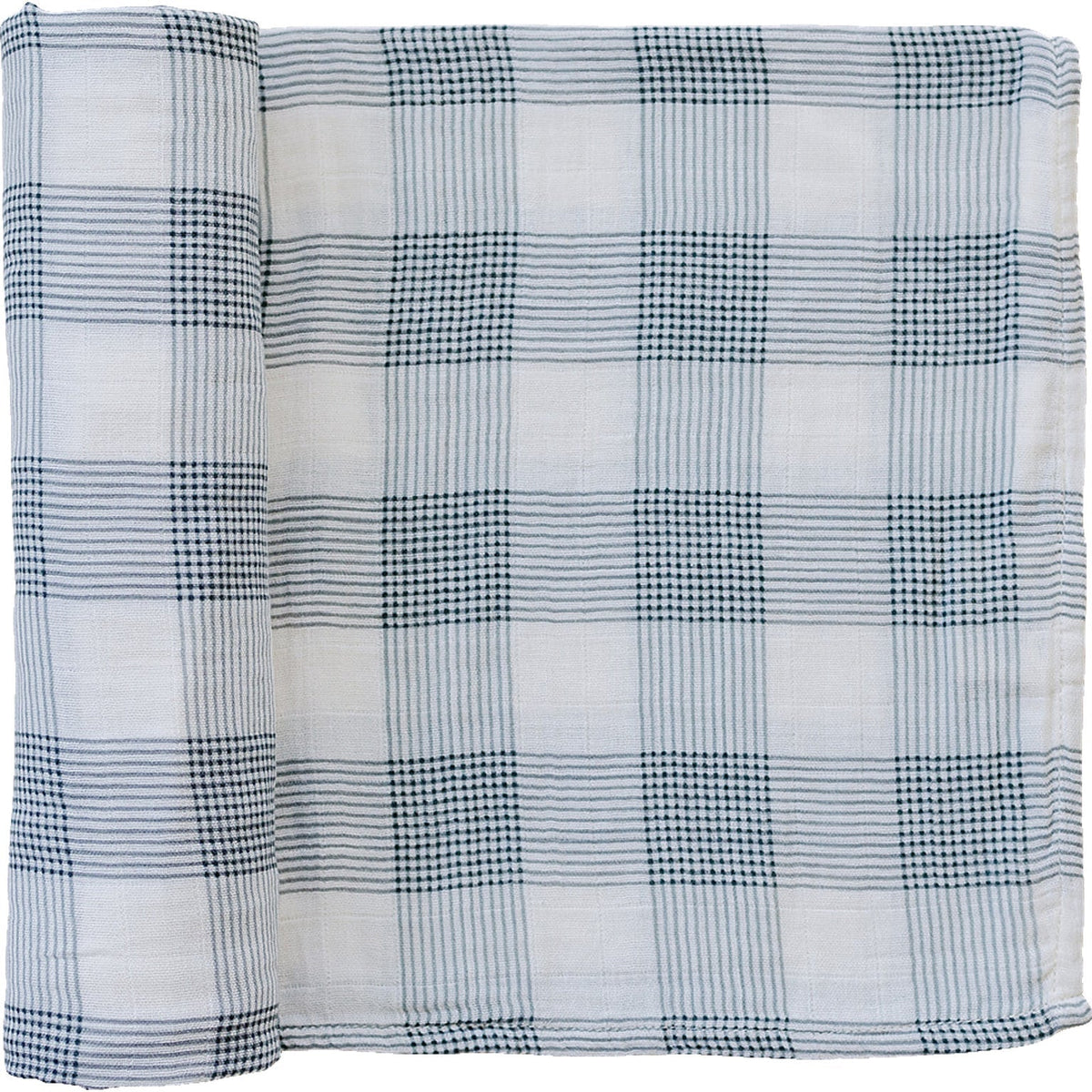 Mebie Baby Coastal Plaid Muslin Swaddle Blanket 100 Percent Cotton For Baby - 