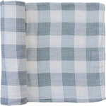 Mebie Baby Coastal Plaid Muslin Swaddle Blanket 100 Percent Cotton For Baby - 