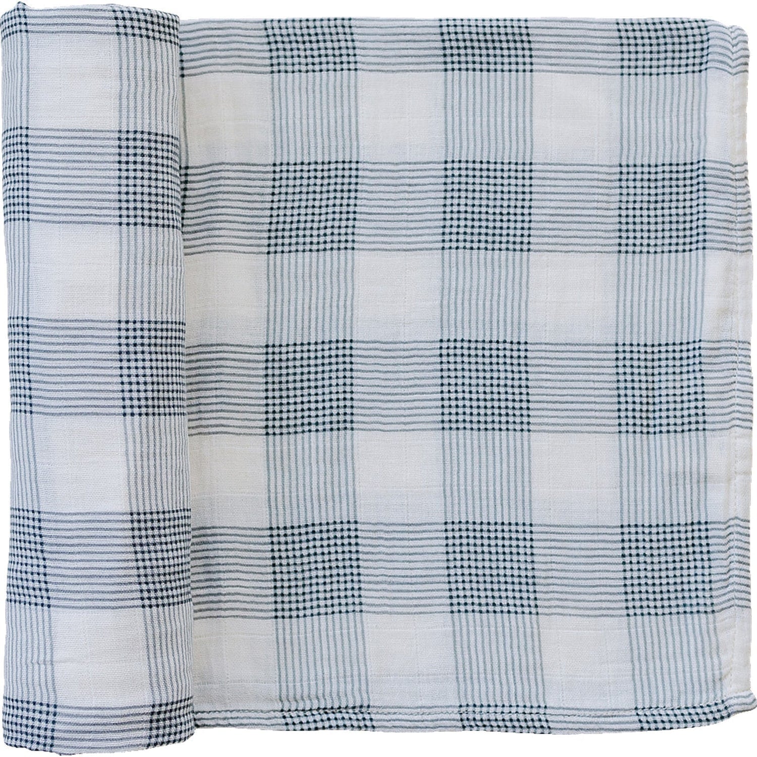 Mebie Baby Coastal Plaid Muslin Swaddle Blanket 100 Percent Cotton For Baby - 