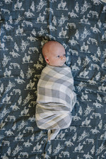 Mebie Baby Coastal Plaid Muslin Swaddle Blanket 100 Percent Cotton For Baby - 