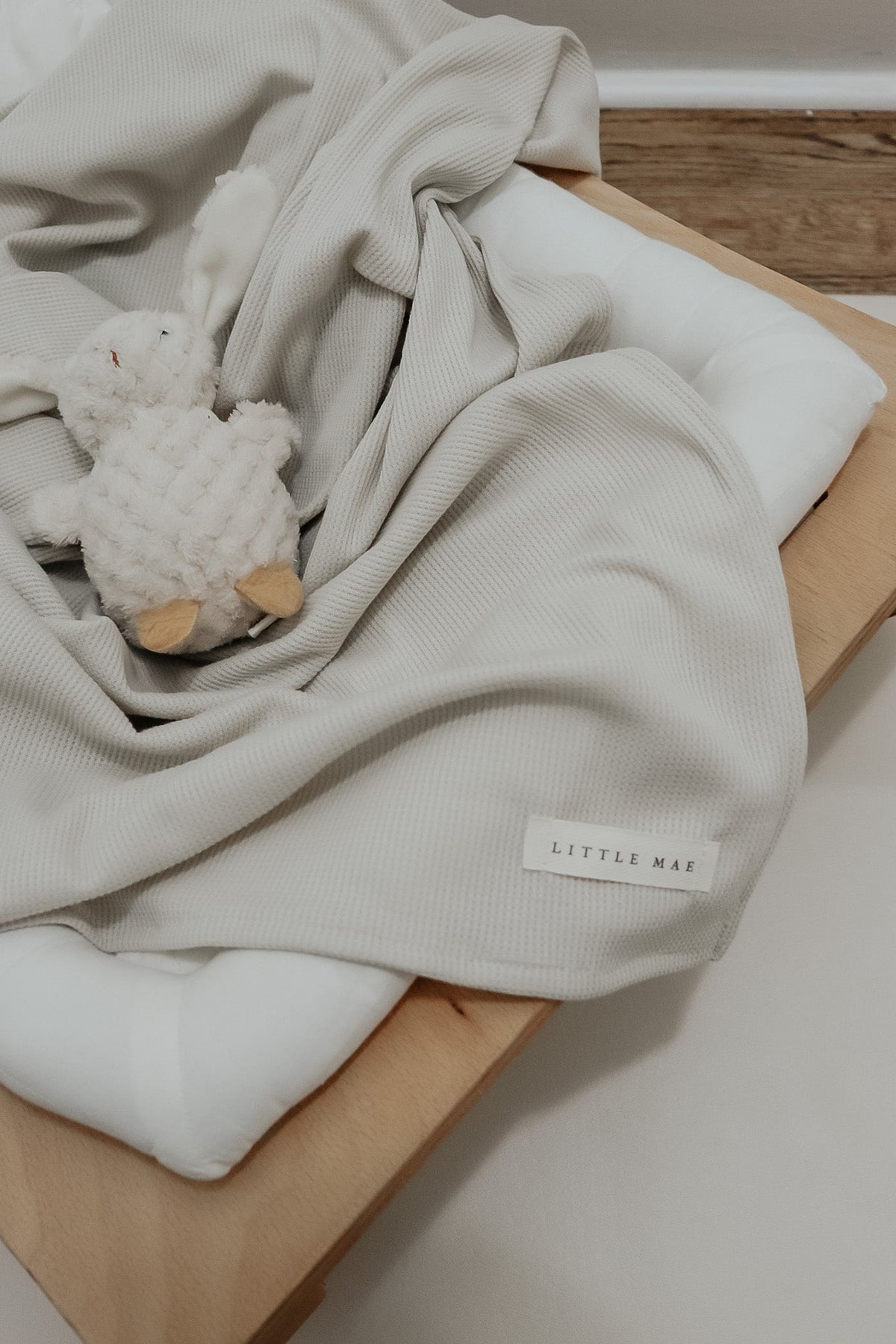 Little Mae & Co Coco Ivory Waffle Knit BlanketEveretts Place
