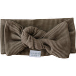 Mebie Baby Cocoa Organic Cotton Ribbed Head Wrap For Newborns And Up - 