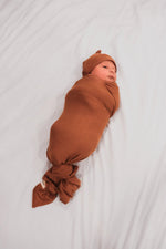 Little Mae & Co Cocoa Ribbed Stretch Swaddle - 