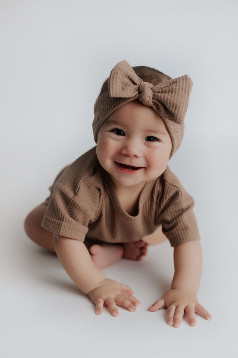 Three Little Tots Cocoa Sands Brown Waffle Headband - 