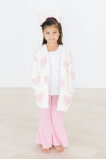 Mila & Rose ® Coconut/Light Pink Heart Cozy Cardigan - 