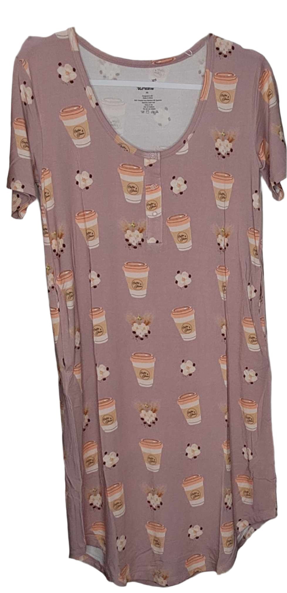 Dragonfly Dreams Bamboo Coffee and Jesus Women's Nightgown