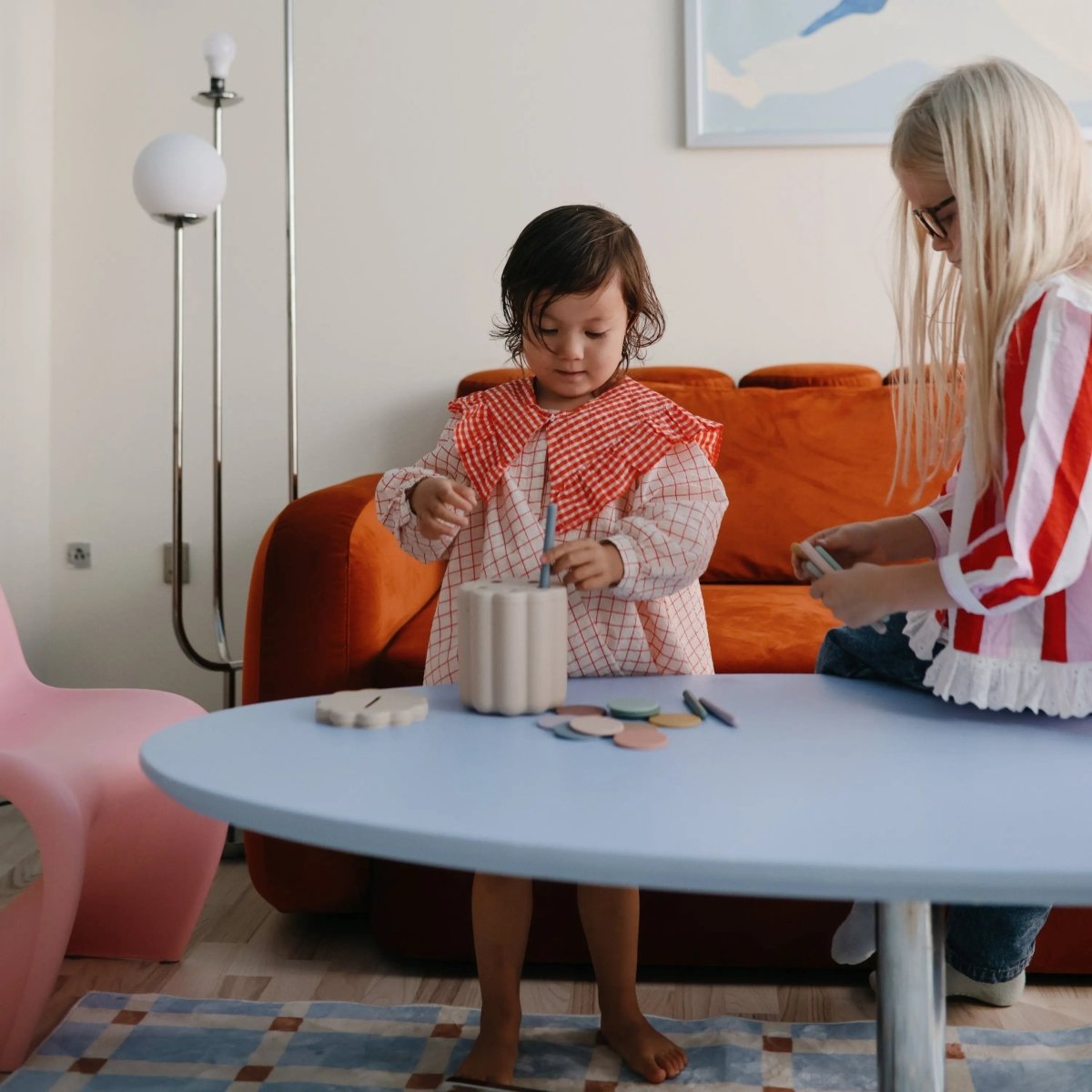 Mushie Coin and Tube Sorting Set for Kids - Colorful Educational Toy for Fine Motor Skills Development -