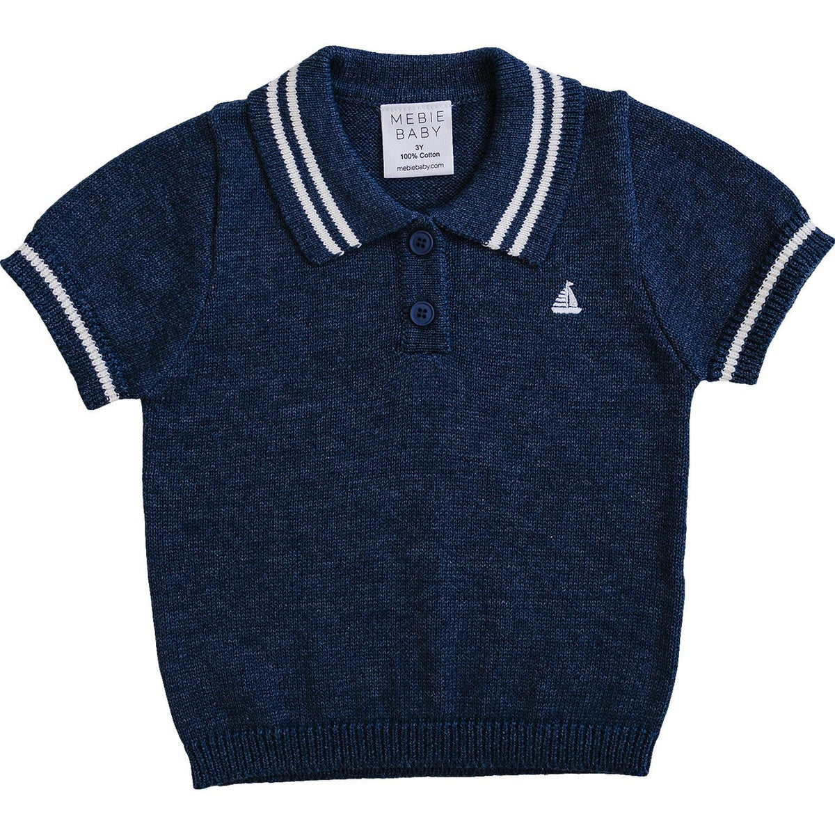 Collared Sailboat Knit Shirt - Sleeve, Collar, White, Woolen, Wool | Everetts Place