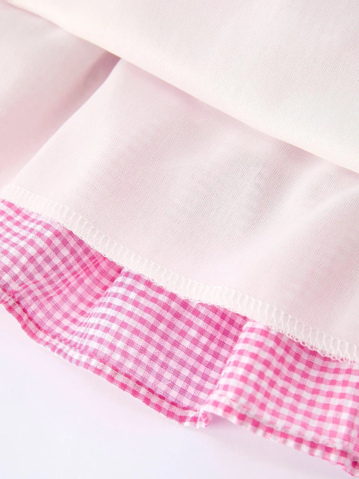 Rylee Faith Designs Colorblock Gingham Girls Ruffle Dress - 