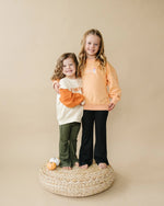 Little Joy Co. Colorblock Pumpkin Crewneck Sweatshirt for Kids Unisex - Everetts Place Boutique - 