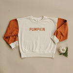 Little Joy Co. Colorblock Pumpkin Crewneck Sweatshirt for Kids Unisex - Everetts Place Boutique - 