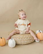 Little Joy Co. Colorblock Pumpkin Sweatshirt Romper With Snaps For Babies - Everetts Place Boutique - 