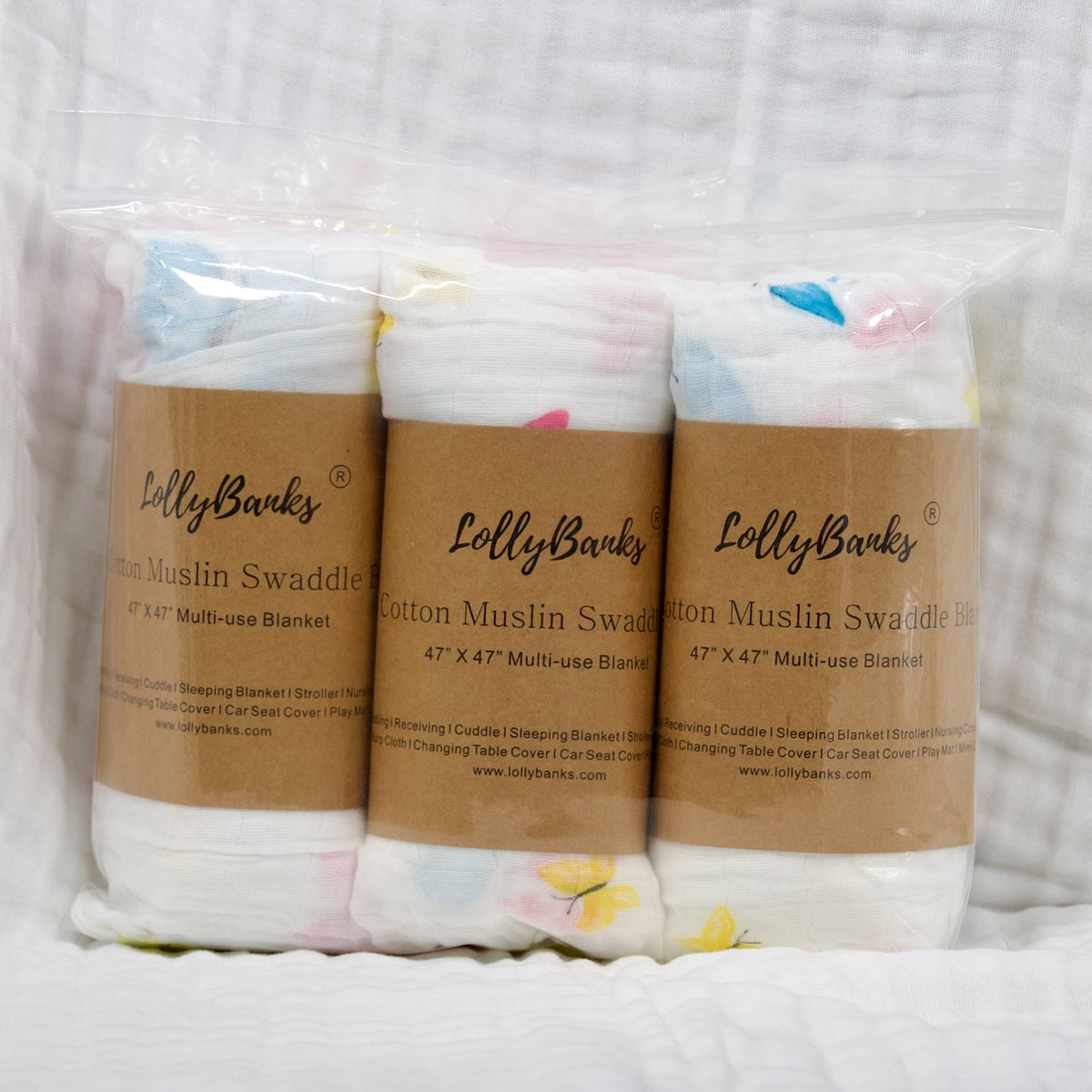 LollyBanks Colorful Butterfly Swaddle BlanketEveretts Place