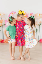 Mila & Rose ® Colorful Dots S/S Pocket Twirl Dress - 