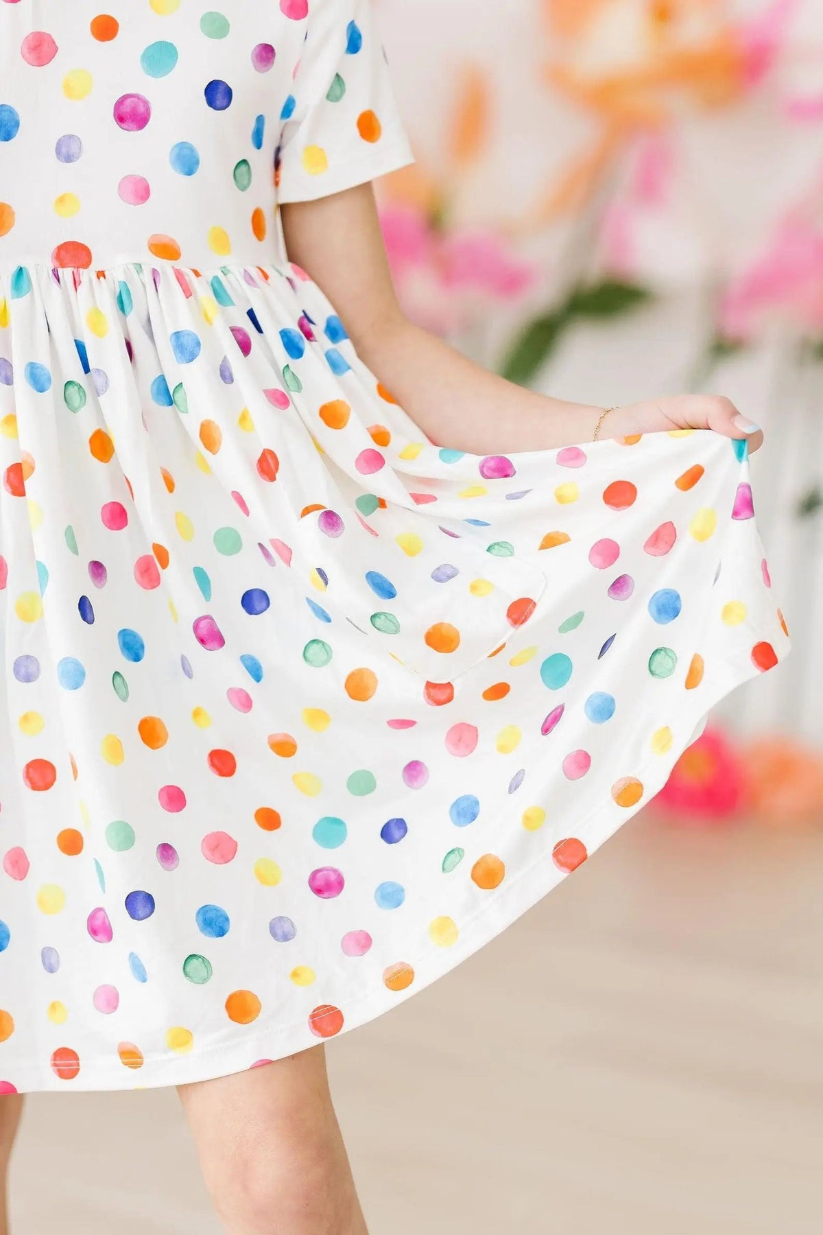 Mila & Rose ® Colorful Dots S/S Pocket Twirl Dress - 