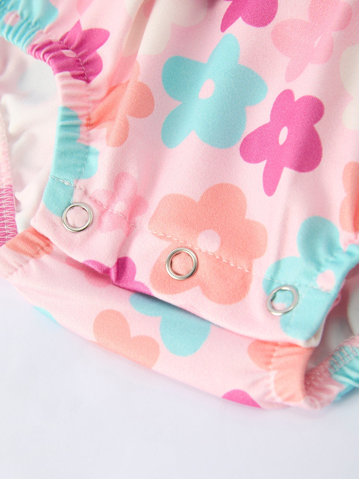 Rylee Faith Designs Colorful Floral Ruffle Baby Girls Romper - 