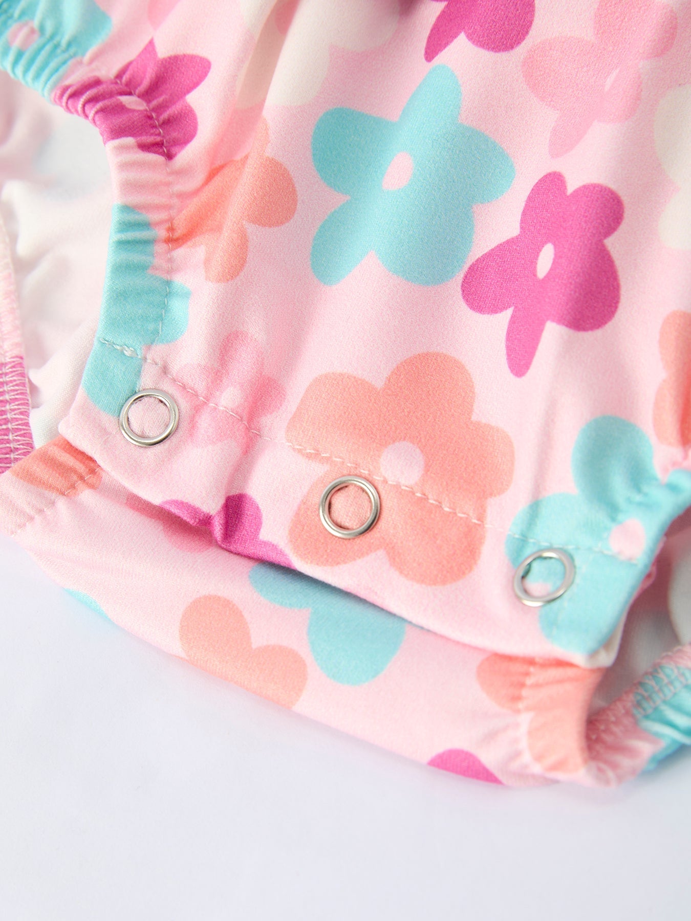 Rylee Faith Designs Colorful Floral Ruffle Baby Girls Romper - 