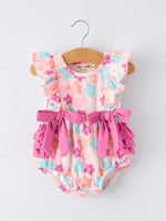 Rylee Faith Designs Colorful Floral Ruffle Baby Girls Romper - 