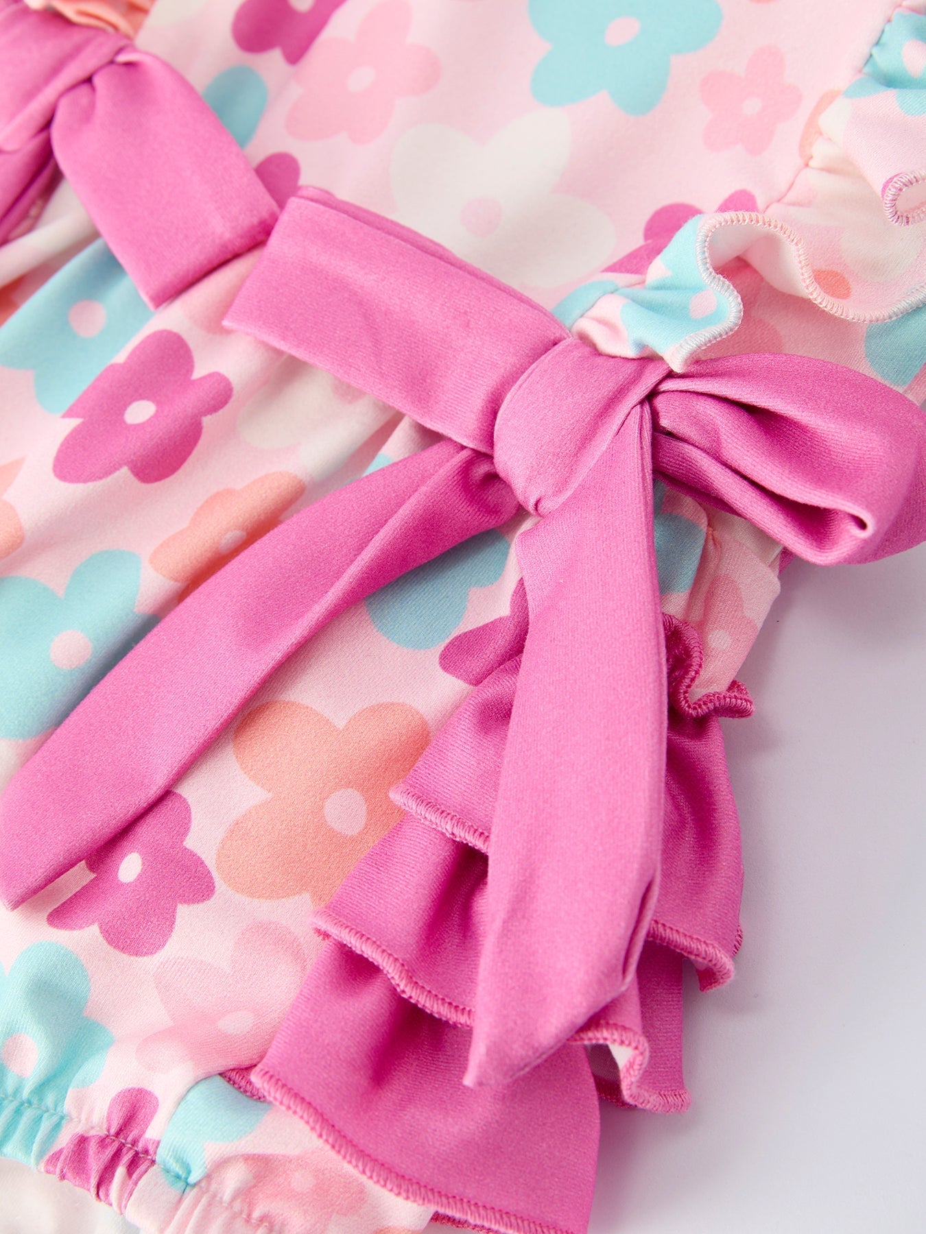 Rylee Faith Designs Colorful Floral Ruffle Baby Girls Romper - 
