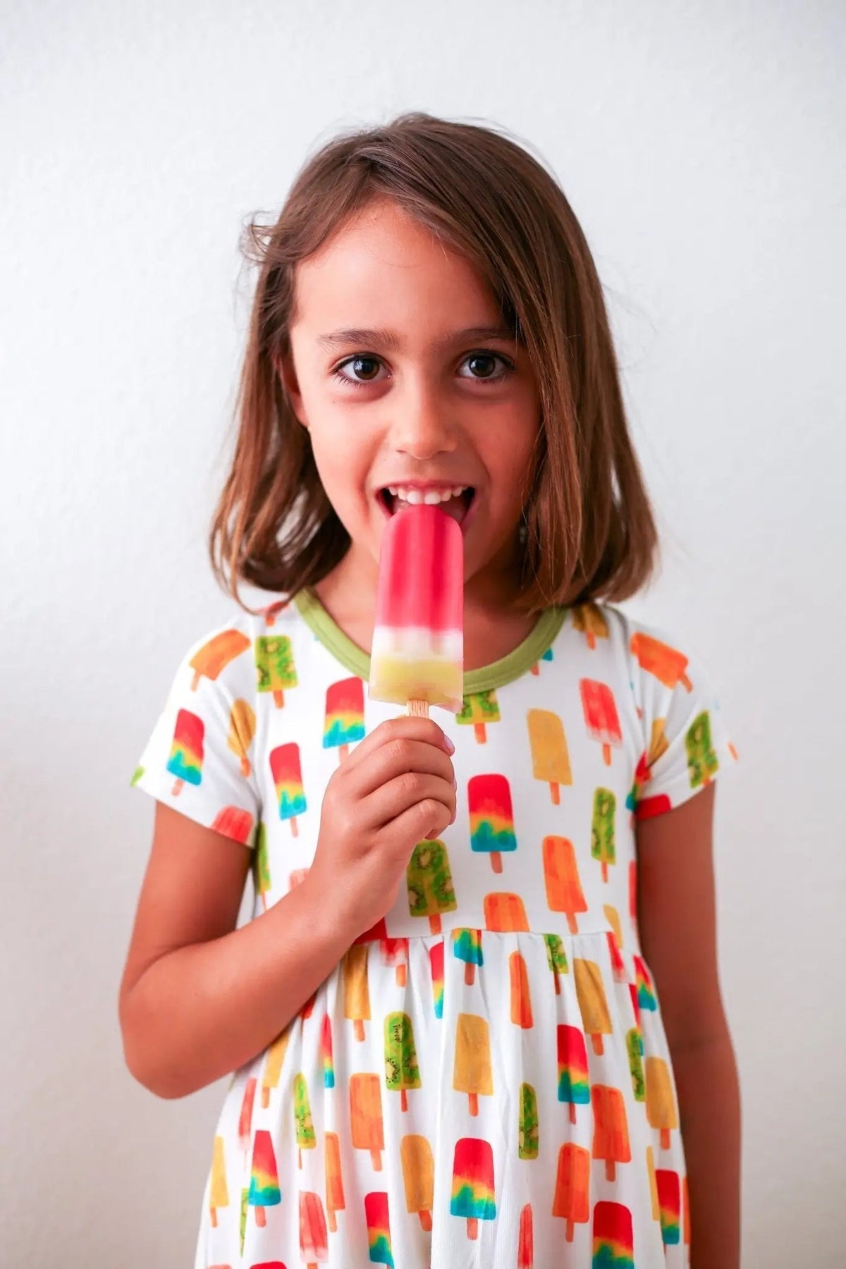 Bestaroo Colorful Popsicle Print Toddler Dress for Summer Beach Days - 
