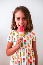 Bestaroo Colorful Popsicle Print Toddler Dress for Summer Beach Days - 