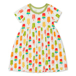 Bestaroo Colorful Popsicle Print Toddler Dress for Summer Beach Days - 