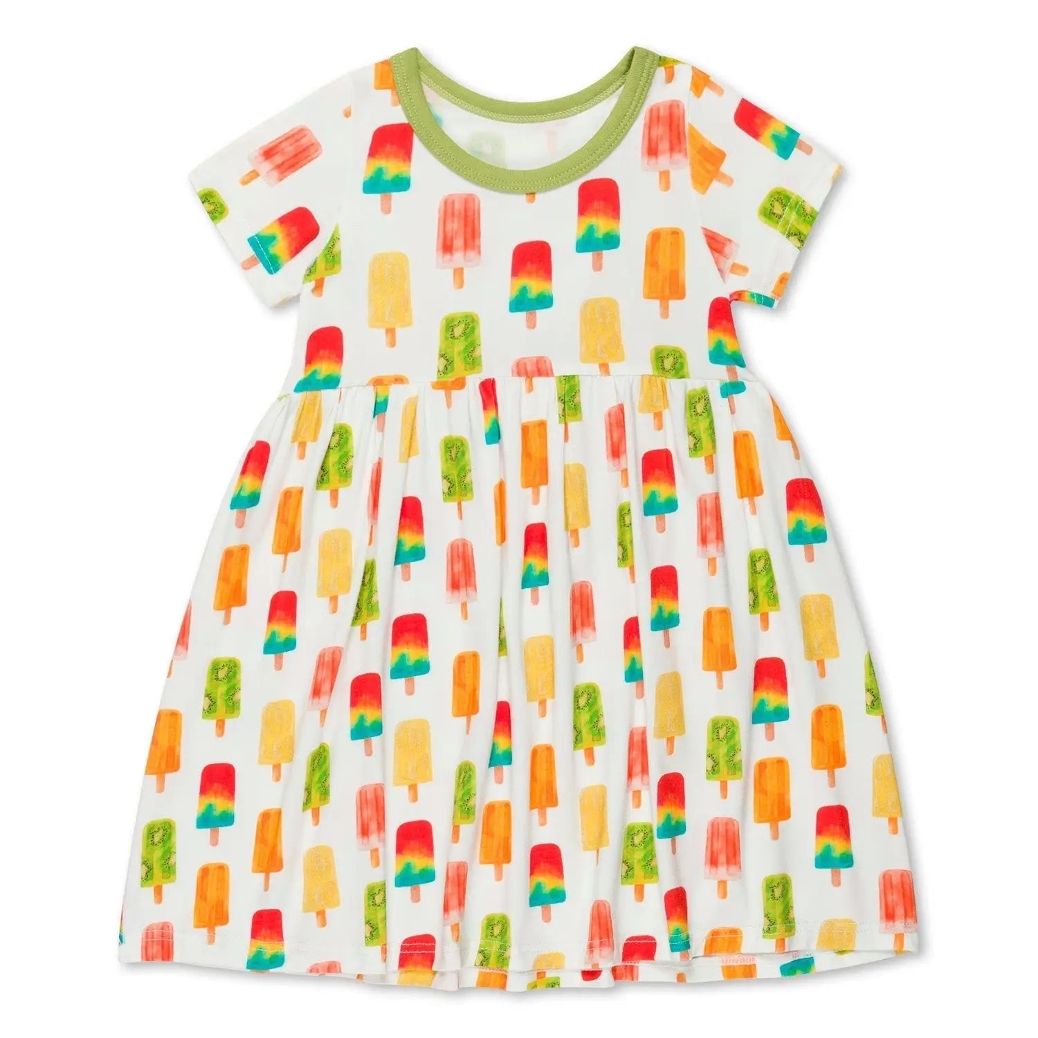 Bestaroo Colorful Popsicle Print Toddler Dress for Summer Beach Days - 