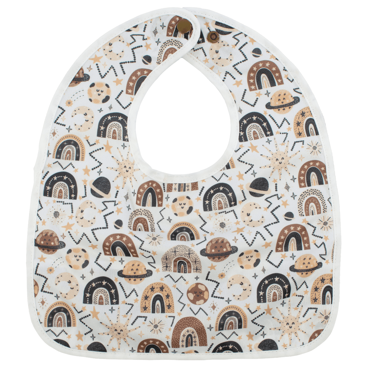 Texas Tushies Colorful Space Rainbow Bib with Pocket for Messy Babies - 