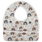 Texas Tushies Colorful Space Rainbow Bib with Pocket for Messy Babies - 