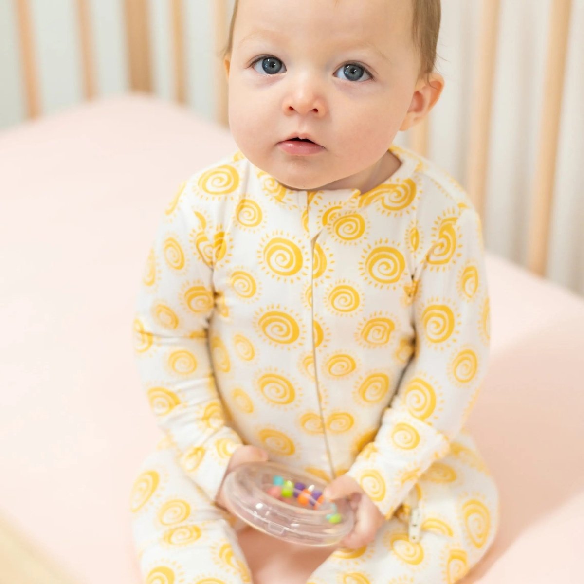 Zipper Footie - Sleeve, Baby & Toddler Clothing, Yellow, Facial expression, Child | Everetts Place