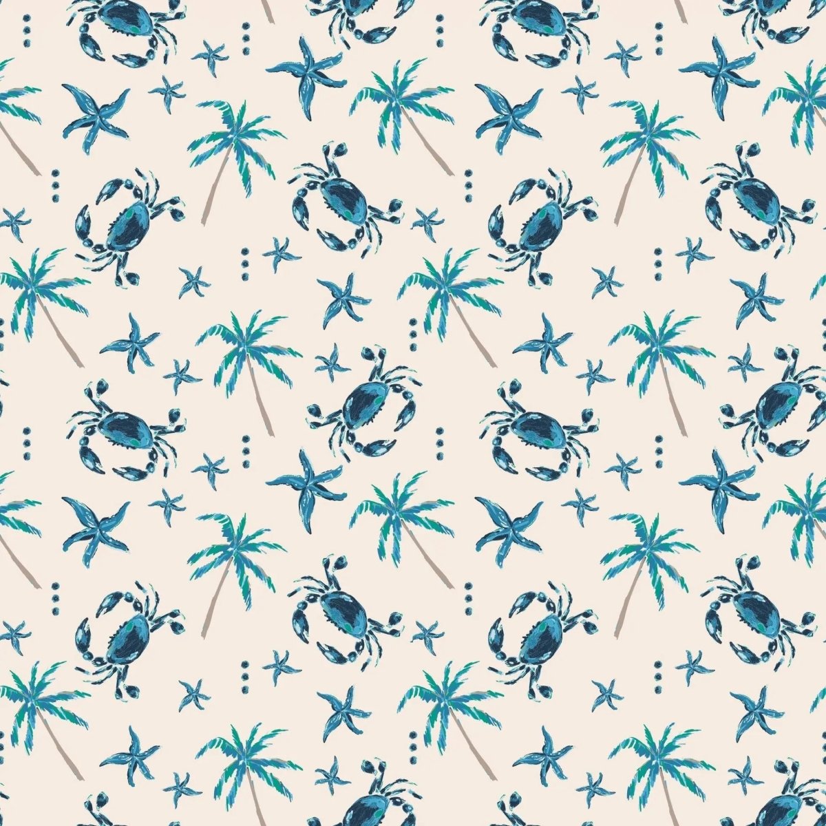 Sweet Bamboo Comfortable Summer Pajama Set with Blue Crabs Design for Kids - 