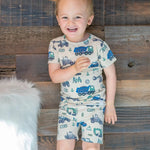 Sweet Bamboo Comfortable Trucks Diggers Construction Pajama Set for Boys Summer - 