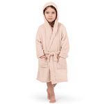 Comfy Cubs Comfy Cubs Kids Muslin Bath Robe Blush With Hood And Belt - 
