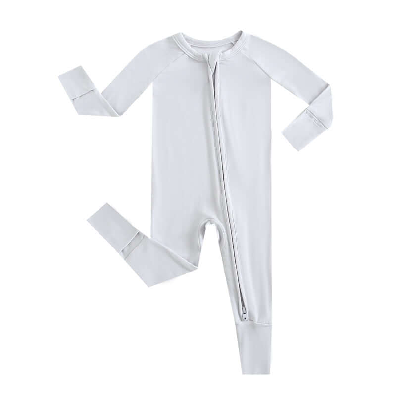 Luxie Charm Comfy Gray Zippered Baby Romper - Everetts Place Boutique - 