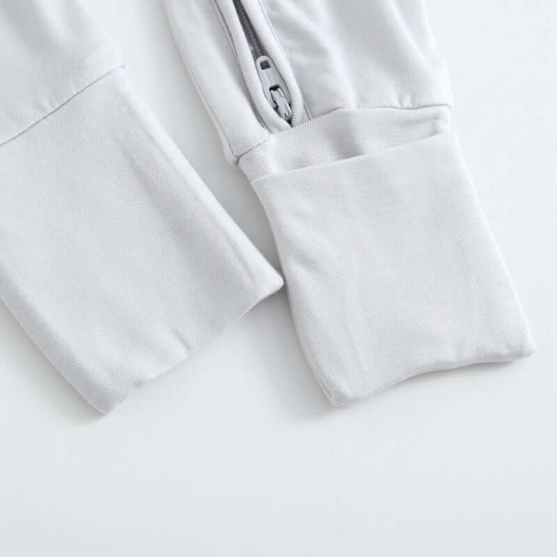 Luxie Charm Comfy Gray Zippered Baby Romper - Everetts Place Boutique - 