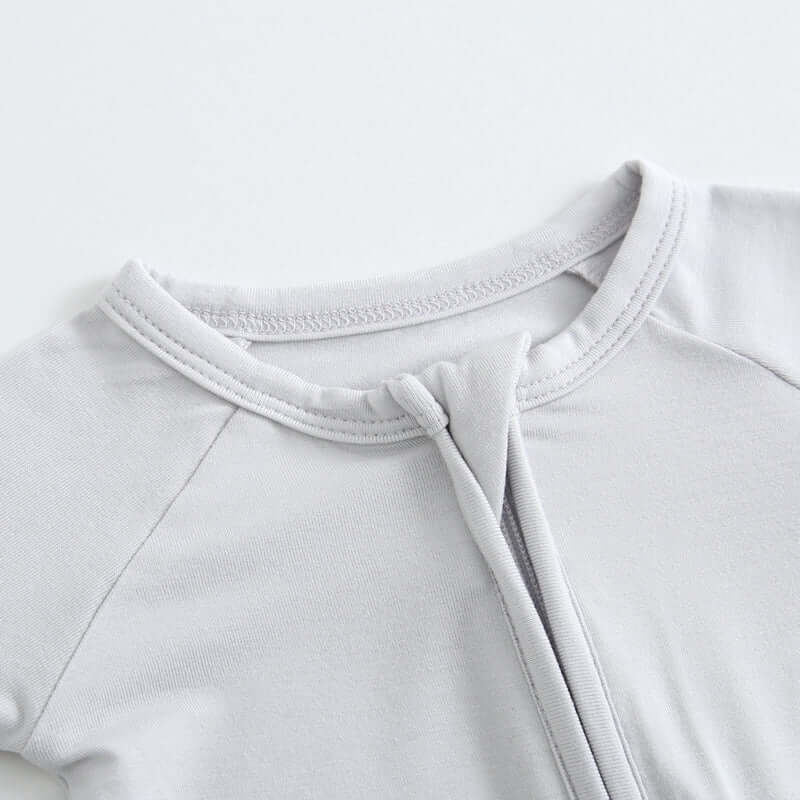 Luxie Charm Comfy Gray Zippered Baby Romper - Everetts Place Boutique - 