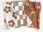 Plush Mini Blanket - Caramel Daisy by Harp Angel Boutique