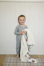 Mebie Baby Construction Trucks Ribbed Bamboo Fleece Quilt For Baby By Mebie Baby - 