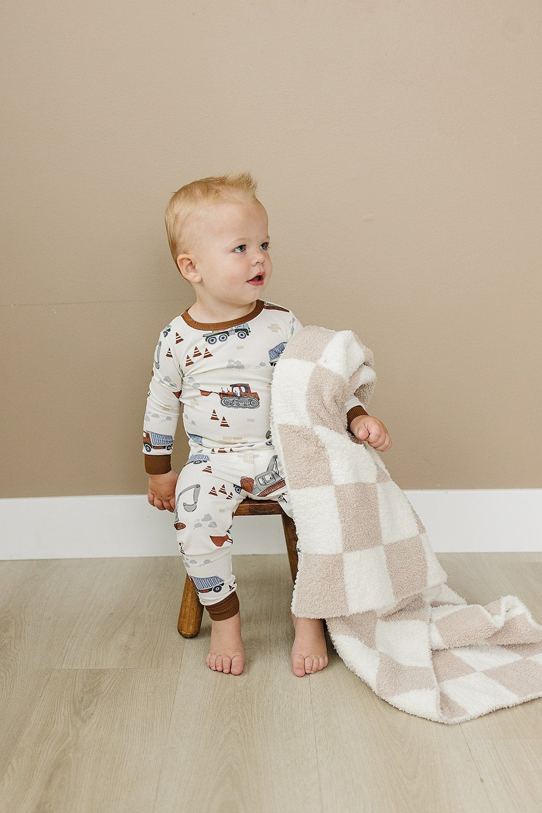 Mebie Baby Construction Trucks Ribbed Cozy Set - 