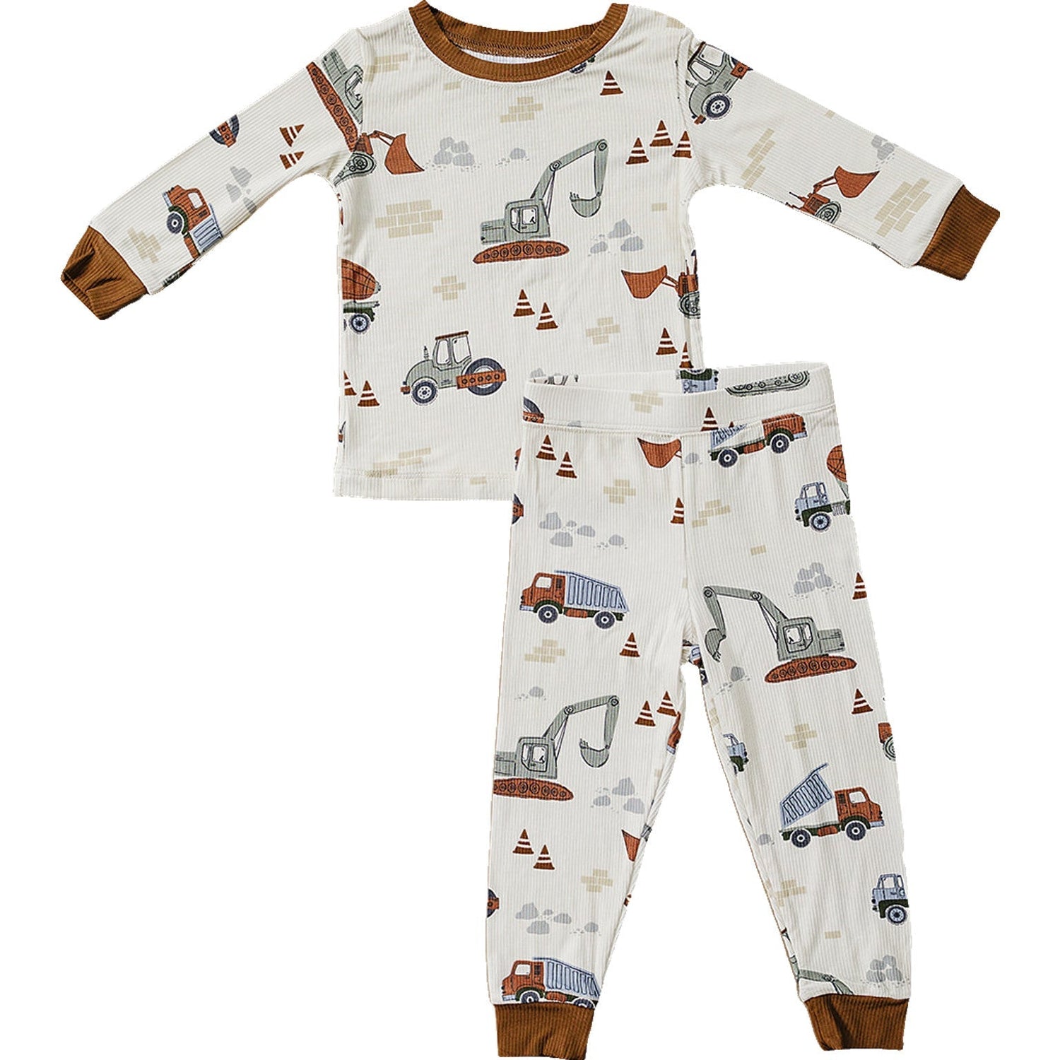 Construction Trucks Ribbed Cozy Set - Nightwear, Child, Top, Pants | Everetts Place