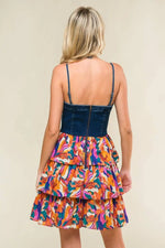 PinkBlush Contemporary Blue Abstract Colorblock Dress for Fashion - Forward Women - 