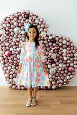 Mila & Rose ® Conversation Hearts 3/4 Sleeve Ruffle Twirl Dress - 