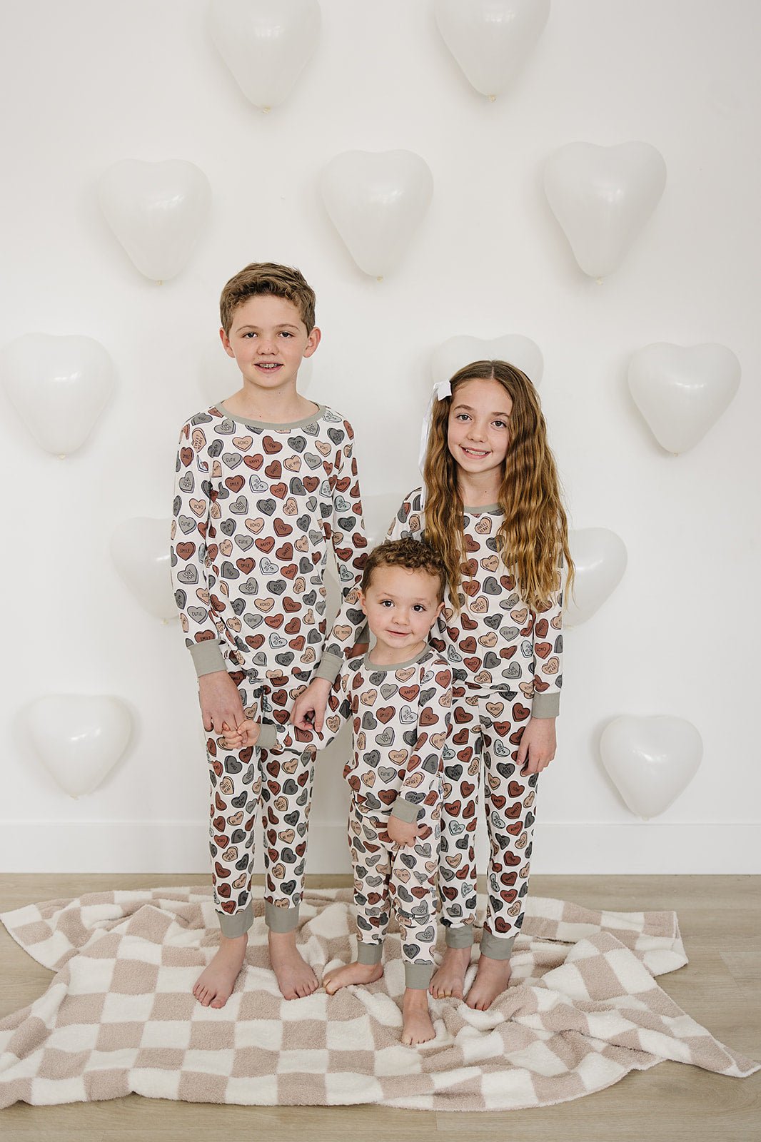 Mebie Baby Conversation Hearts Ribbed Bamboo Cozy Sleep Set For Valentines Day - 