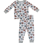 Mebie Baby Conversation Hearts Ribbed Bamboo Cozy Sleep Set For Valentines Day - 