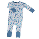 Sweet Bamboo Convertible Baby Romper with Two Way Zip and Fold Over Legs for Easy Dressing - 