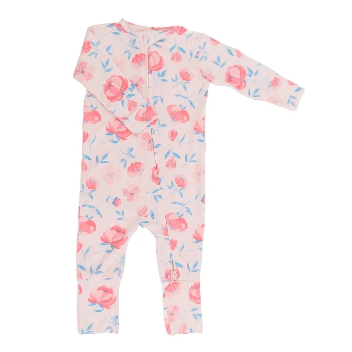 Sweet Bamboo Convertible Baby Romper with Two Way Zip and Fold Over Legs for Infants - 