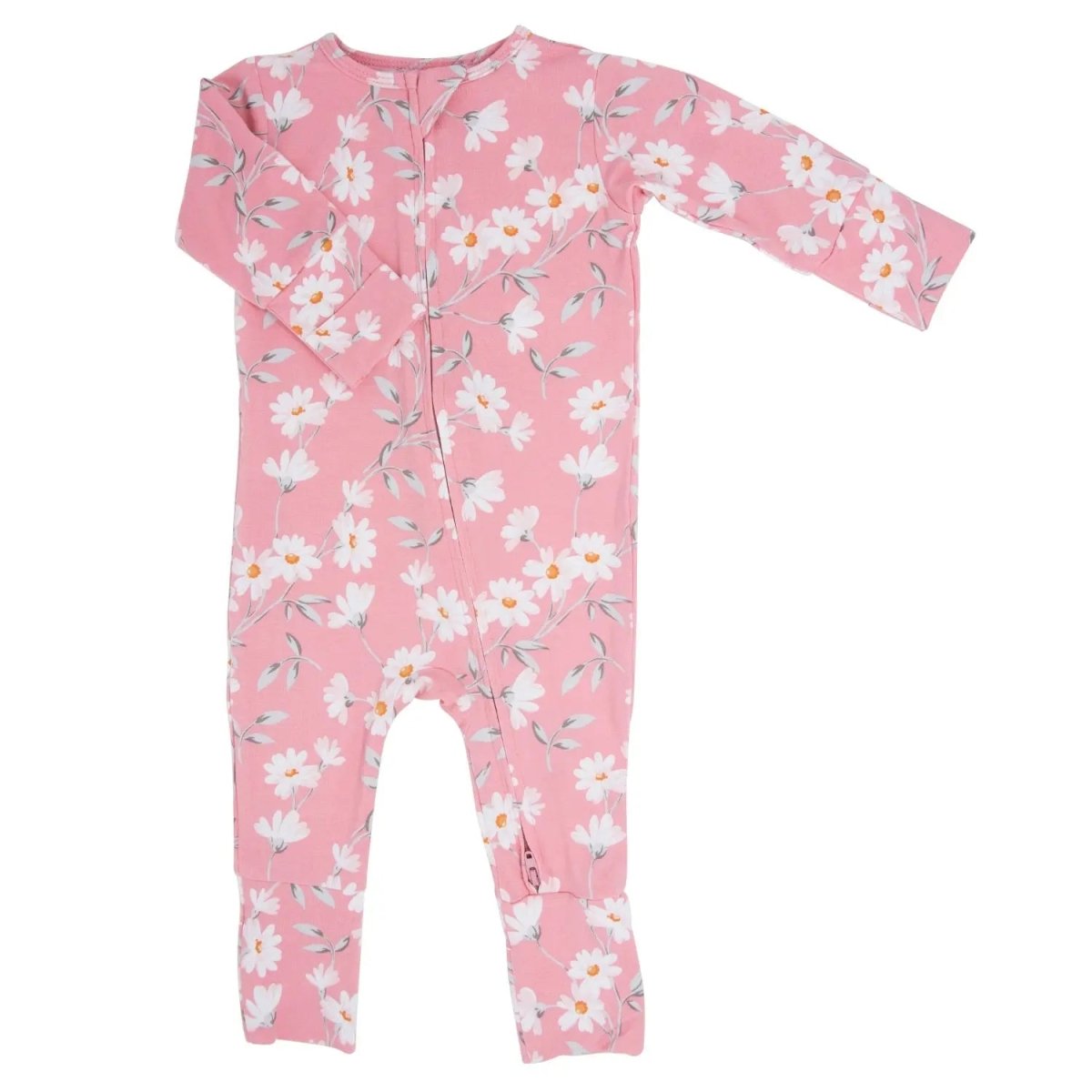 Sweet Bamboo Convertible Baby Romper with Two Way Zip and Fold Over Legs for Infants - 
